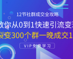 12节社群成交全攻略：从0到1快速引流变现，3天裂变300个群一晚成交103万