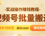 视频号批量运营实战教程，让你一天创作100个高质量视频，日引5W+流量