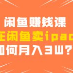 闲鱼赚钱课：在闲鱼卖ipad，如何月入3W？详细操作教程