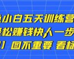 卓让闲鱼小白五天训练营，每天一小时，轻松赚钱快人一步