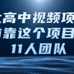 比高中视频项目，目前靠这个项目养了11人团队【视频课程】