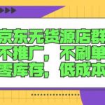 诺思星商学院京东无货源店群课：不推广，不刷单，零库存，低成本