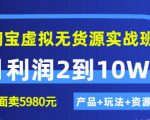 程哥《淘宝虚拟无货源实战班》线上第四期：月利润2到10W+（产品+玩法+资源)