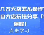 月入几万大店怎么操作？虚拟项目大店玩法分享【视频课程】