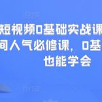 短视频0基础实战课+直播间人气必修课，0基础小白也能学会