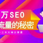 SEO实操培训：玩转百万SEO流量，助力站长快速提升流量（搜外三木大神分享课）