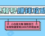 玩转微信视频号赚钱：小白变大咖涨粉百万实现快速变现1000万的现金流