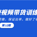 短视频带货训练营：听话照做，保证出单，做好了收益巨大（第10期）