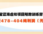 淘宝蓝海虚拟项目陪跑训练营5.0：单天478纯利润