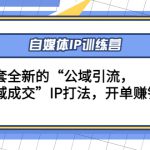 自媒体IP训练营(12+13期)，一套全新的“公域引流，私域成交”IP打法 开单赚钱