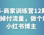 小红书-商家训练营12期：让商家丢掉付流量，做个赚钱的小红书博主