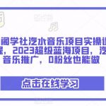 听潮阁学社汽水音乐项目实操课全流程，2023超级蓝海项目，汽水音乐推广，0粉丝也能做