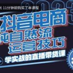 李扭扭·2023自然流运营技巧，纯自然流不亏品起盘直播间，实战直播带货课（视频课+话术文档）