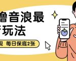 黑屏撸音浪最新玩法，双重变现，每日保底2张【揭秘】