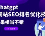 利用CHATGPT操作网站SEO排名优化技术：实战效果相当不错（5节视频课）