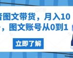 抖音图文带货，月入10W+，图文账号从0到1【揭秘】