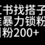 小红书找搭子暴力精准锁粉+引流日引200+精准粉