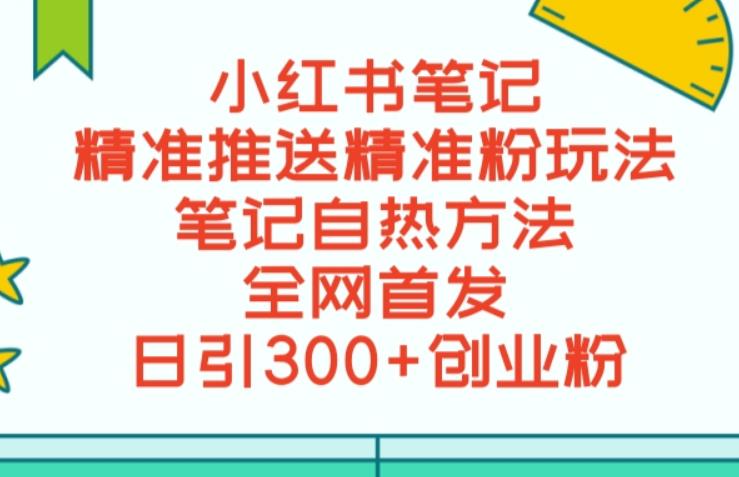 最新小红书笔记精准推送2000+精准粉，单日导流私欲最少300【脚本+教程】