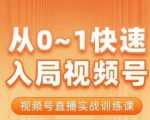 陈厂长·从0-1快速入局视频号课程，视频号直播实战训练课