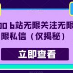 价值8000 B站无限关注无限采集无限私信（仅揭秘）