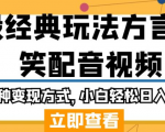 毁经典玩法方言搞笑配音视频，多种变现方式，小白轻松日入500+！