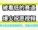 被看低的赛道爆火祝愿视频，玩法简单小白必做无脑操作，流量大涨粉快日入500