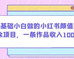 适合0基础小白做的小红书颜值打分小众项目，一条作品收入1000＋【揭秘】