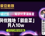 爱豆新媒：如何优雅地「割韭菜」月入10W的秘诀（2023年9月版）