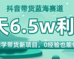 抖音带货蓝海赛道，国学带货新项目，0经验也能做，4天6.5W利润【揭秘】