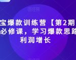 2023淘宝爆款训练营【第2期】，电商运营的必修课，学习爆款思路，实现利润增长