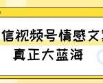 视频号情感文案，真正大蓝海，简单操作，新手小白轻松上手（教程+素材）【揭秘】