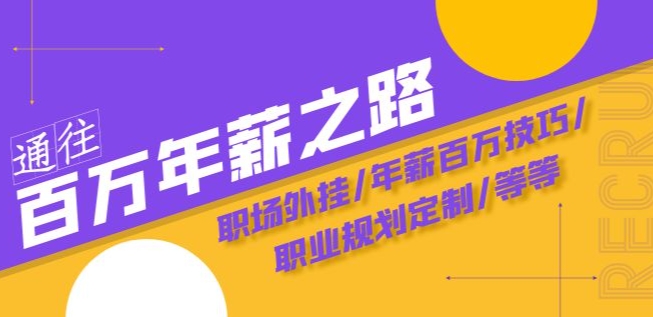 通往百万年薪之路·陪跑训练营：职场外挂/年薪百万技巧/职业规划定制/等等