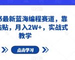 小红书最新蓝海编程赛道，靠复制粘贴，月入2W+，实战式教学【揭秘】