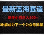 最新蓝海赛道，新手小白日入500+，你也能成为下一个公众号流量主【揭秘】