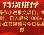 无脑操作【小说推文项目】，兼职每天两小时，日入轻松1000+，抖音快手视频号小红书中视频都可做【揭秘】