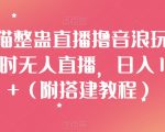 汤姆猫整蛊直播撸音浪玩法！24小时无人直播，日入1000+（附搭建教程）【揭秘】