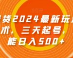 图文带货2024最新玩法，破播放技术，三天起号，小白也能日入500+【揭秘】