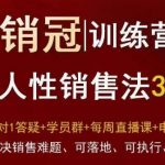 爆款！销冠训练营3.0之顺人性销售法，全方位解决销售难题、可落地、可执行、有结果