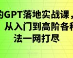 浩哥的GPT落地实战课，主攻GPT，从入门到高阶各种高端法一网打尽