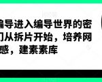 短视频编导进入编导世界的密钥，入门从拆片开始，培养网感，建素素库