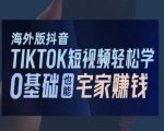 海外版抖音TIKTOK短视频轻松学，0基础宅家也能赚钱