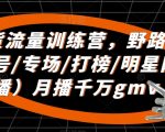 直播带货流量训练营，​野路子主播（起新号/专场/打榜/明星网红助播）月播千万GMV