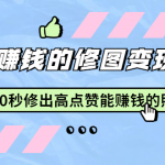 赵洋·轻松赚钱的修图变现项目：10秒修出高点赞能赚钱的照片（18节视频课）