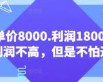 客单价8000.利润1800.虽然利润不高，但是不怕退货【付费文章】