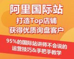 【阿里国际站】打造TOP店铺&获得优质询盘客户，​95%的国际站讲师不会说的运营技巧