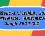 谷歌SEO从入门到精通，30讲带你打造排名，清晰的独立站+GOOGLE SEO工作流