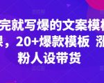 看完就写爆的文案模板课，20+爆款模板  涨粉人设带货