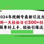 2024年视频号最新引流方法，实测一天轻松日引100+创业粉，简单好上手，轻松引爆流量【揭秘】