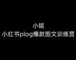 小铭-小红书PLOG爆款图文训练营，教你从0-1做小红书