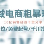 全域电商-粗暴玩法课：10亿销售经验干货分享!定位/免费起号/千川投流